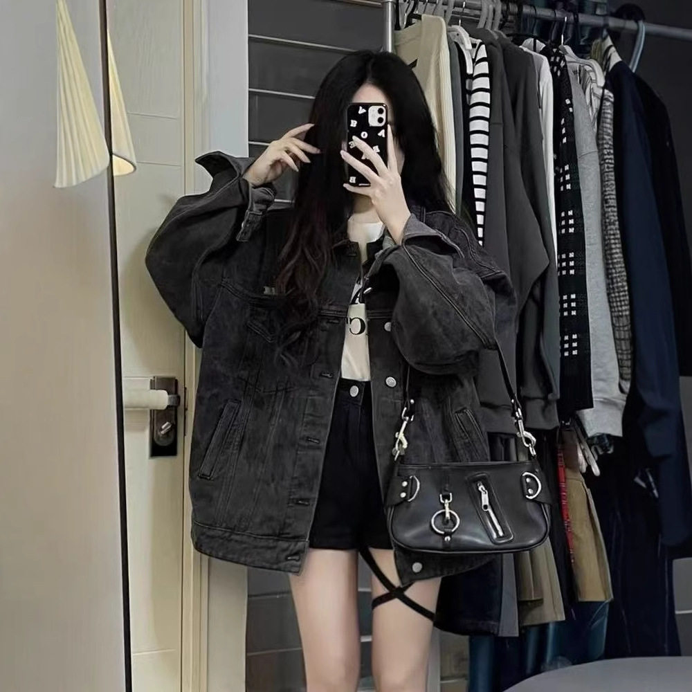 韩版复古时尚牛仔外套女宽松bf慵懒风2025春季小个子休闲夹克上衣