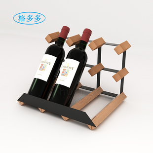 红酒架子斜放红酒架摆件家用商用酒柜展示架红酒架子木酒瓶托架2