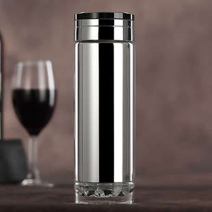 玻璃真空保温杯男士女镜面镀银水晶加厚便携泡茶水杯子隔热耐高温