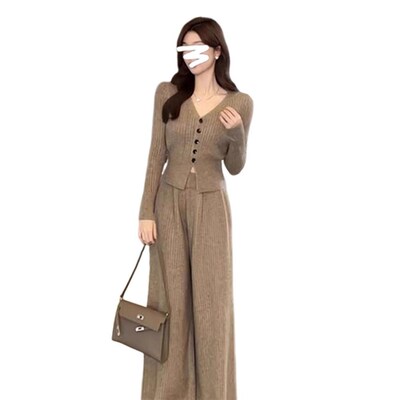 早秋穿搭搭配一整套时n尚小个子香风针织套装2秋42新款女0冬高级