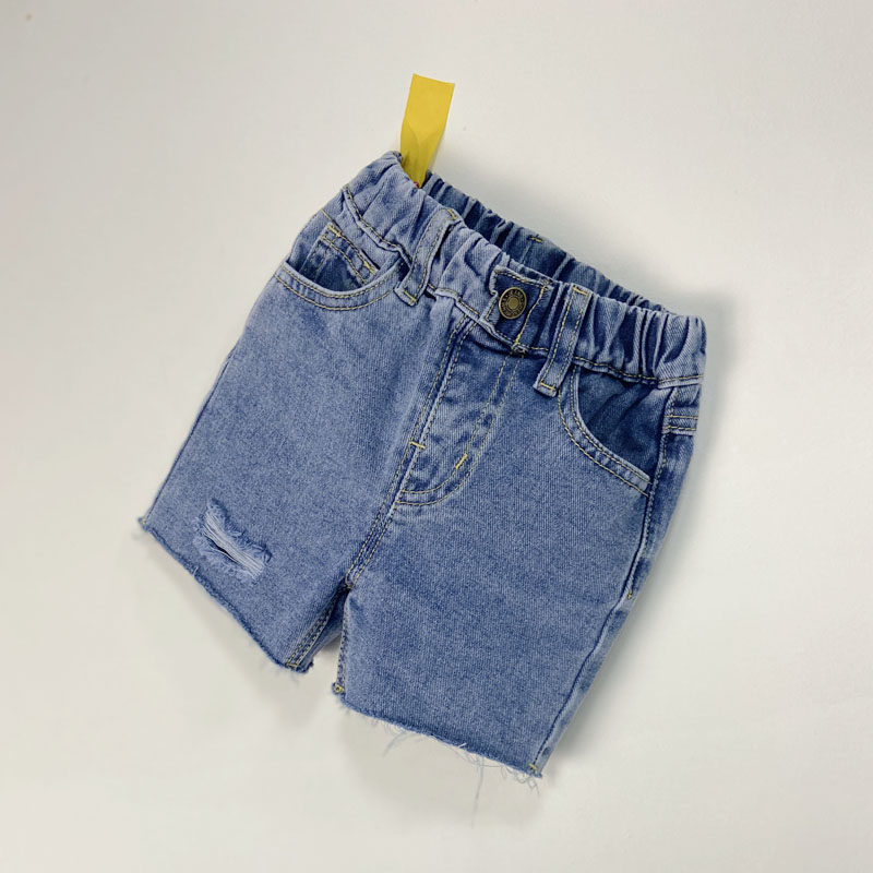 男童装破洞牛仔短裤儿童裤子夏G季男宝宝外穿百搭短裤潮