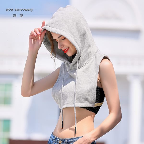 假领卫衣女2024秋冬假领子带帽内搭纯棉套头领子卫衣帽装饰领潮