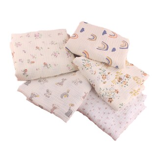 纯棉双层绉布婴儿纱布宝宝口水巾新生儿浴巾孕妇月子服全棉的面料