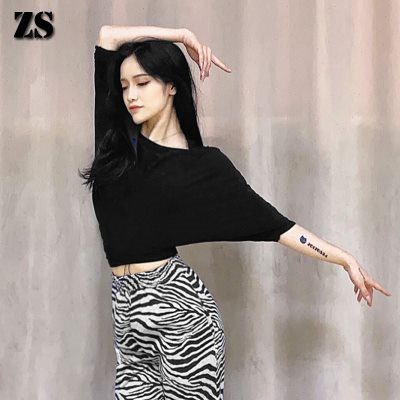 拉丁舞大一字领露肩练功舞蹈服女多种穿法连衣裙宽松上衣裙 Y147