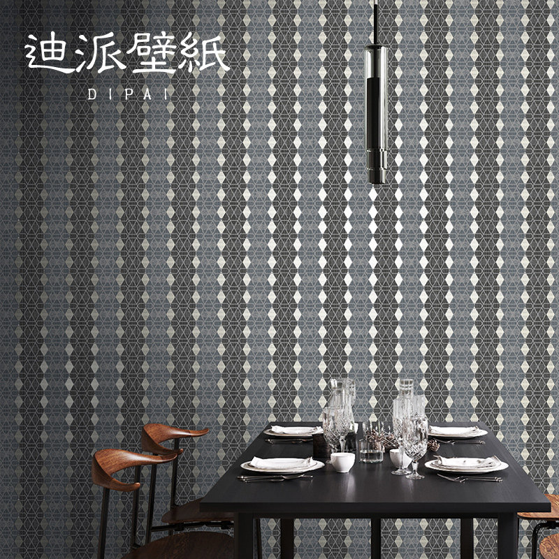 北欧现代简约灰色条纹格子墙纸高档无纺布客厅卧室背景墙壁纸家用