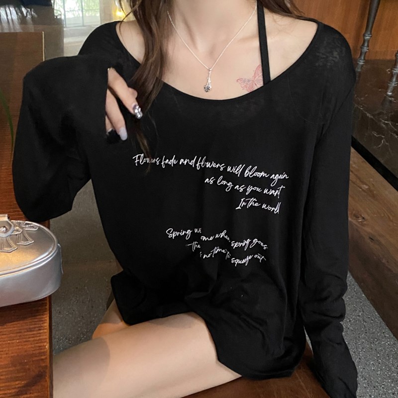 夏季薄款长袖防晒T恤女2024新款设计感棉麻冰丝罩衫慵懒辣妹上衣