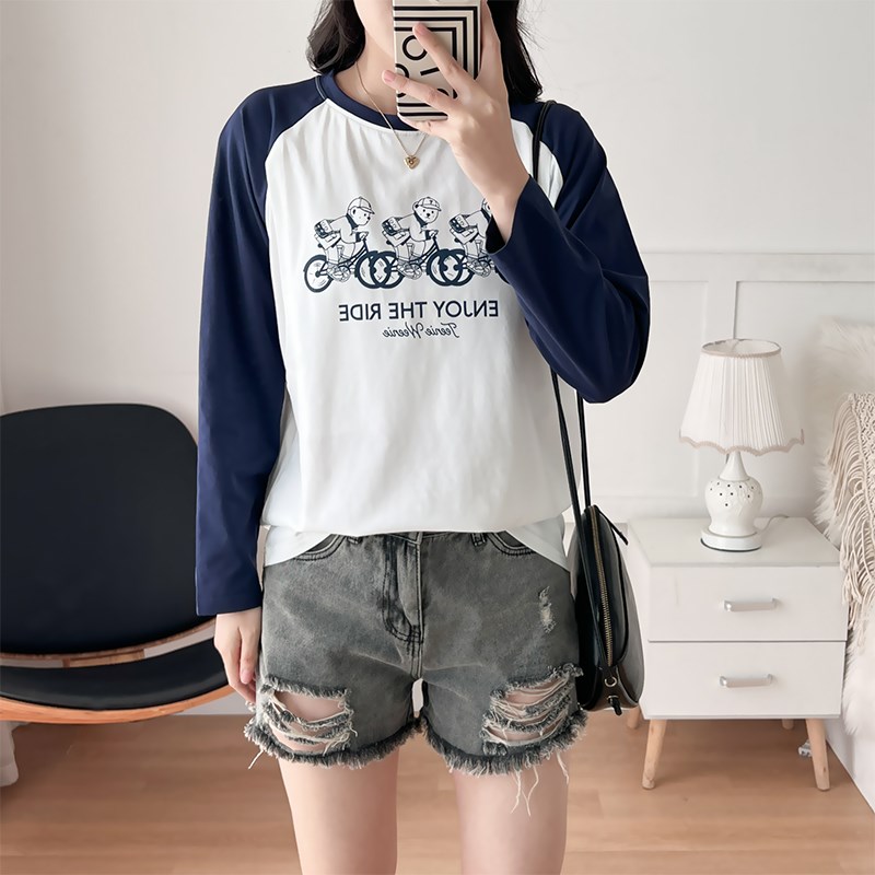 纯棉哺乳上衣薄款长袖T恤春秋装外出辣妈款打底衫喂奶衣期月子服