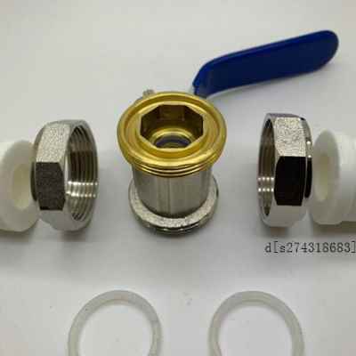 新品新品PPR双活接铜球阀水管管y件配件开关接头热熔2T0 4分 25 6