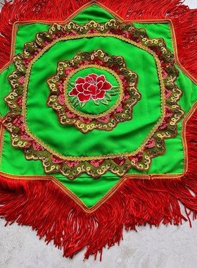 速发新大大号东北款秧歌刺绣花手绢二人转广场舞加料内扣纱深流苏
