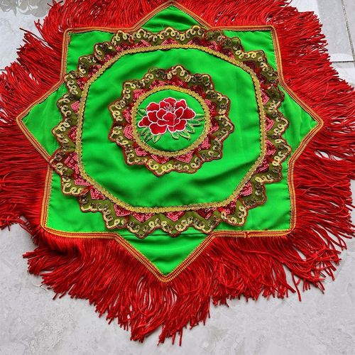 速发新大大号东北款秧歌刺绣花手绢二人转广场舞加料内扣纱深流苏