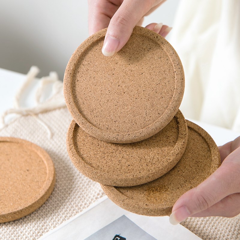 速发日式软木杯垫餐烫垫热隔防滑吸水家用耐高温垫耐用木质三件套