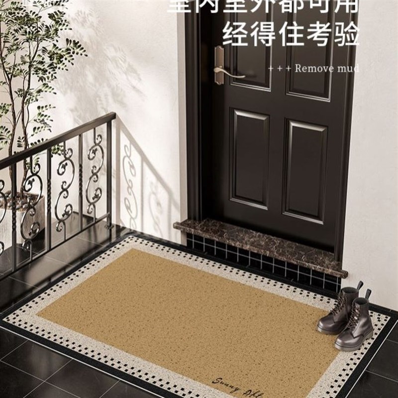 速发入户地垫玄关蹭土丝圈脚垫防滑垫高级感大门口进门长方形地毯