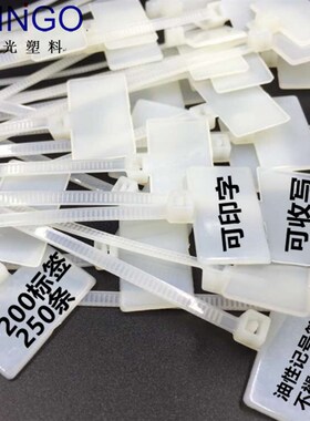速发标标标签扎带4*200 网线扣签防水 HCT-210封铅记号吊牌 卡牌