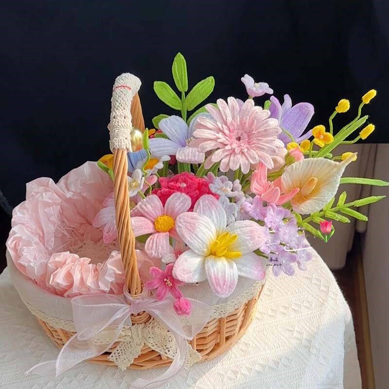 速发小众扭扭棒鸡蛋花篮手工材料满月礼物生日礼物送朋友闺蜜亲戚