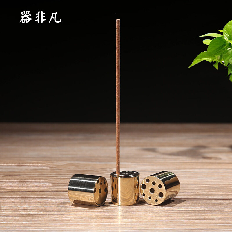 速发纯铜九孔葫芦水滴香插 大中小号多孔铜香座香架盘香托香薰炉