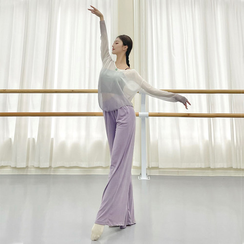 速发古典舞服阔腿直筒年裤舞裤舞垂感子逸形体训练飘蹈裤
