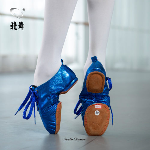 速发大底教广舞鞋蓝色低帮芭师鞋爵士低跟古典舞蕾场民族肚皮