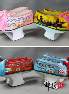 速发还珠格鞋花小底鞋甄嬛传清朝木底古装鞋单鞋格格格盆孩旗鞋实