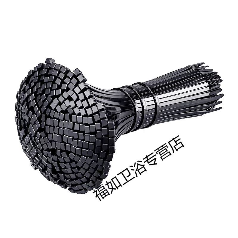 速发白色塑料4*100mm式尼龙扎带束线扣封条捆扎电线足数500条白色