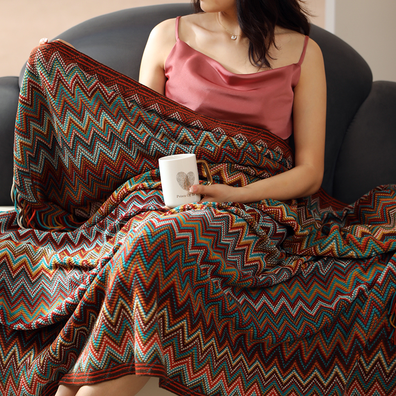 波西米亚毛毯办公室m午睡毯民宿搭毯床尾毯巾夏季空调盖毯沙发毯
