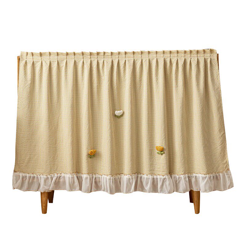 鞋柜遮挡帘魔术贴无门柜子书架防C尘布免打孔橱柜杂物遮丑帘子门