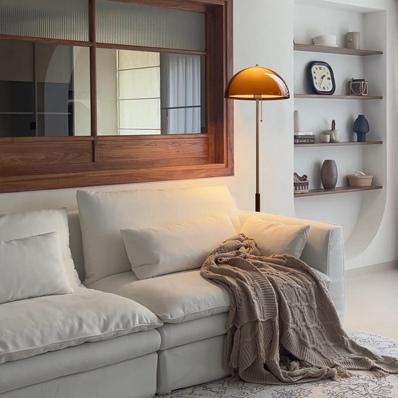 落地灯置物架一j体法式中古客厅沙发旁落日灯卧室床头氛围立式台