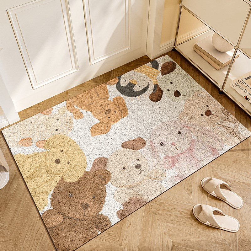 卡通入户门地垫门口进门脚垫耐脏防滑可裁剪丝Q圈进户门垫高级地