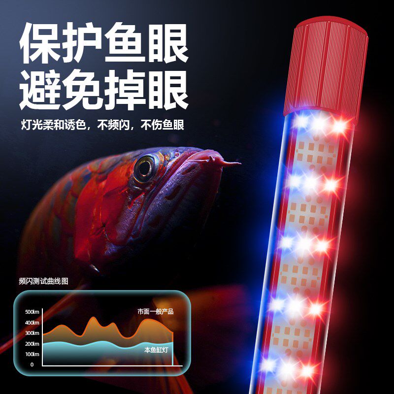 七色转换红蓝白三基色红龙鱼专用C灯增艳灯防水LED雷龙鱼缸灯