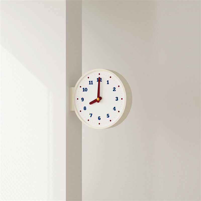 时尚极简时d钟表挂钟客厅2025新款复古时钟转角双面挂钟挂钟拐角