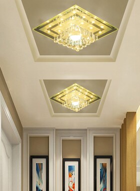 LED简约过道走廊玄关灯入户吊z顶开孔10暗装/明装阳台楼梯灯变色