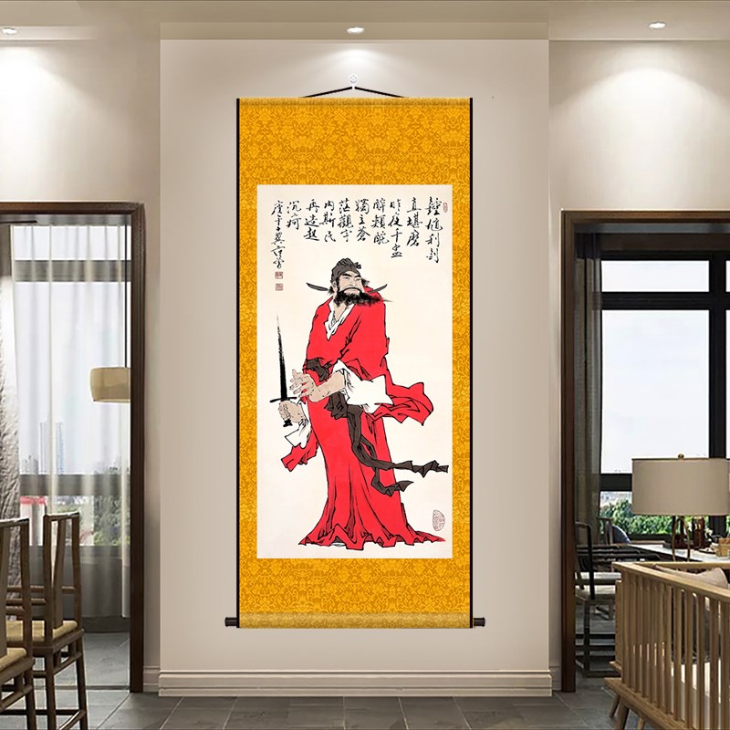 朱砂钟馗伏魔图画像迎福天师镇家宅手绘I复制微喷国画客厅装饰挂