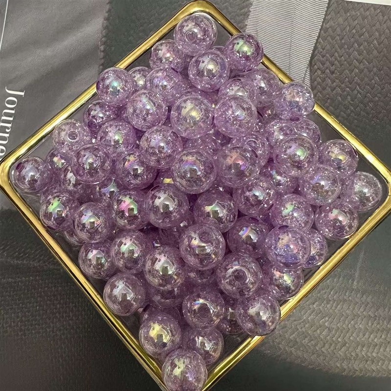 新款彩色b通孔爆裂珠 泡泡珠 12mm 2号花杆 DIY手工制作配件