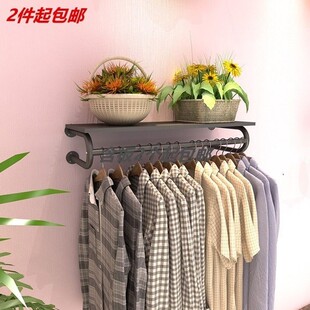 铁艺服装店衣架展示架上墙置物架壁挂式侧挂挂衣T服架童装女装包