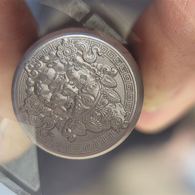 定制浮雕黄财神吉言钢印DIY字模手工首饰品花錾.子打金银饼