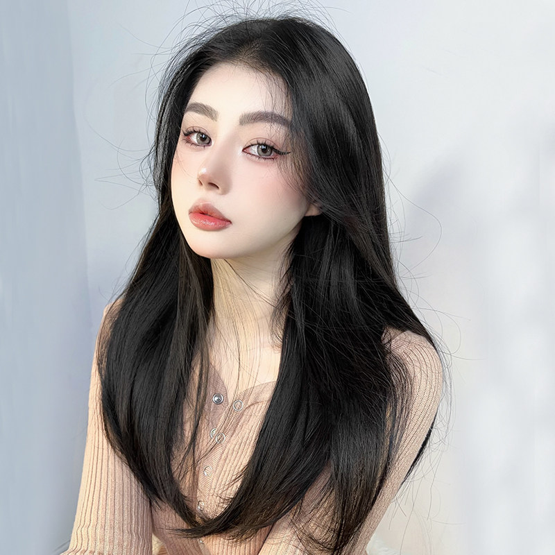 一片式假发微卷发尾内扣接u发片女中长发隐形蓬松增发量u型假发片