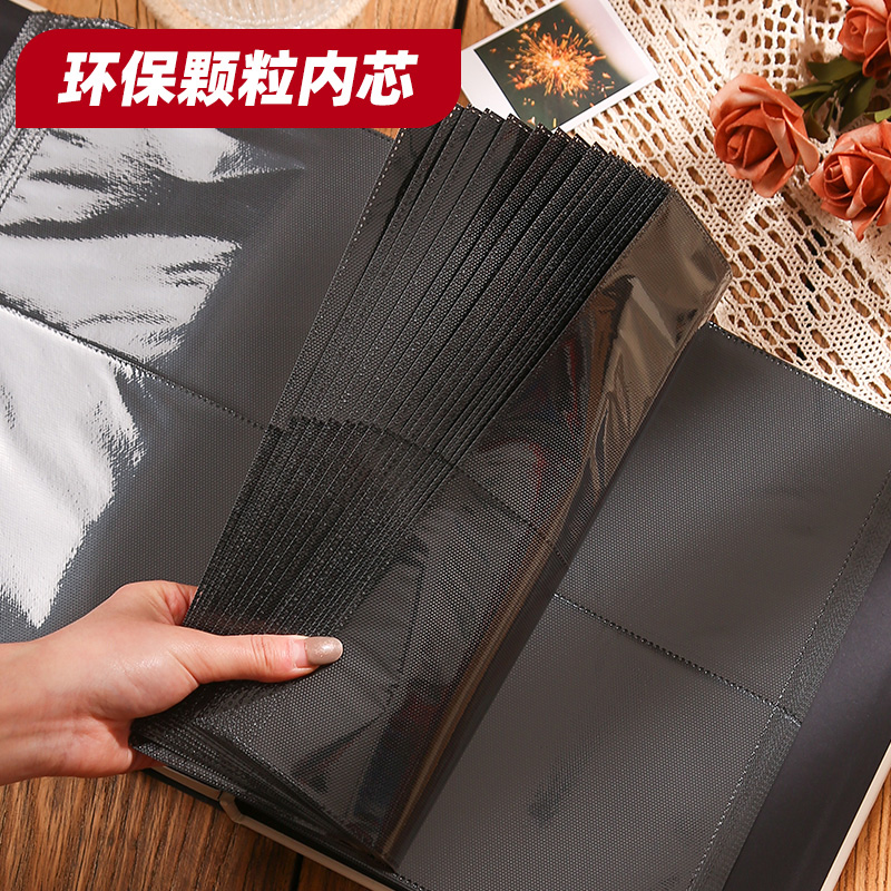 7寸8寸400i张皮质大容量相册本插页式家庭纪念册明信片收纳家庭