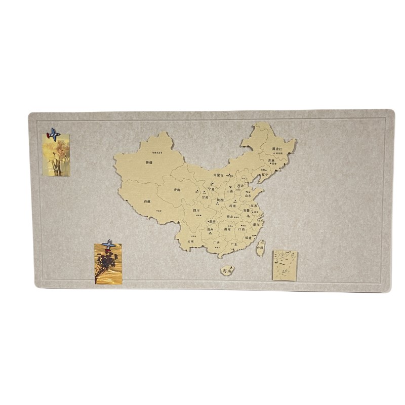 世界旅行足记照片墙毛q毡地图墙贴玄关墙面装饰立体背景墙中国展