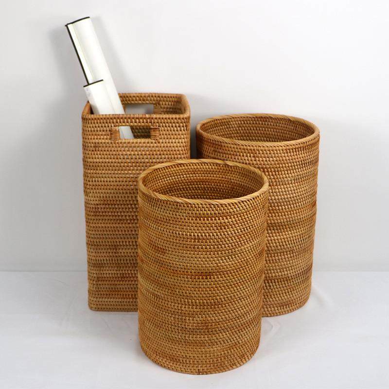 藤编字画收纳筐圆形方形手工编织储物环保阳台,收纳整理,烫衣板及配件,淘宝优惠券,粉丝福利购,淘宝优惠卷