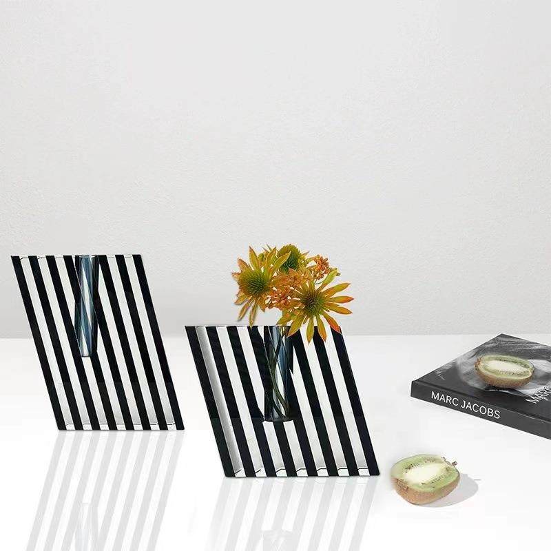 创意简约现代黑白斜纹水晶花瓶样板房别墅高档家居软装工艺品摆件,纺织面料/辅料/配套,纺织机械配件,淘宝优惠券,粉丝福利购,淘宝优惠卷