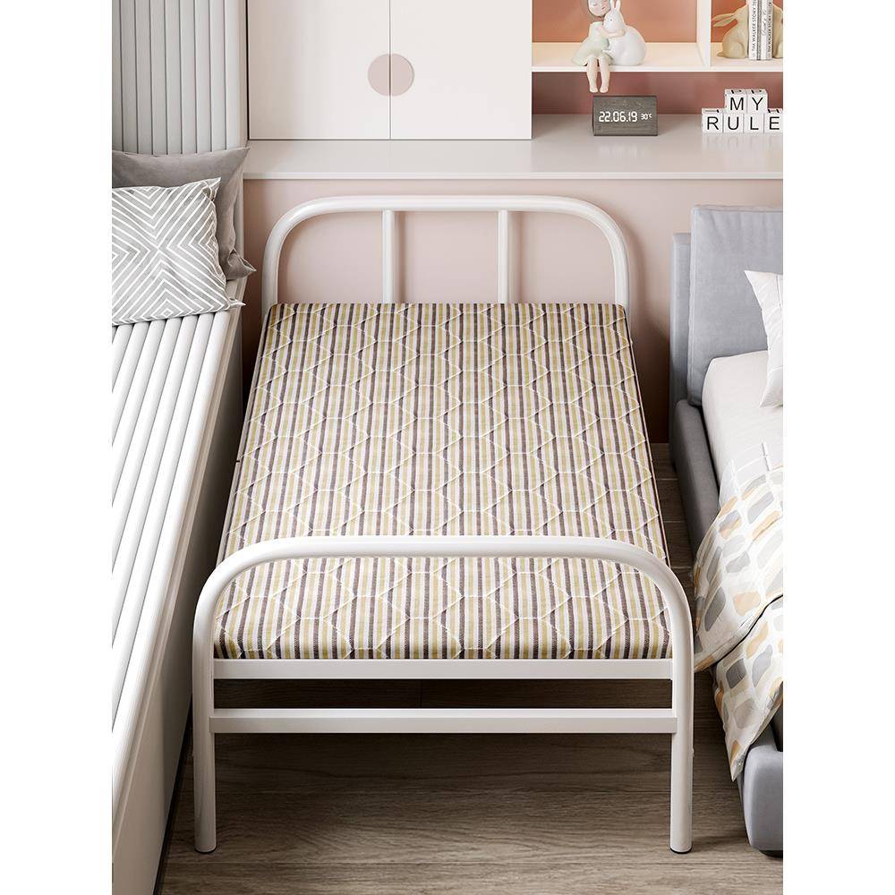 折叠床单人家用简易午睡加床1米2午休小床成人出租房加固硬板铁J^