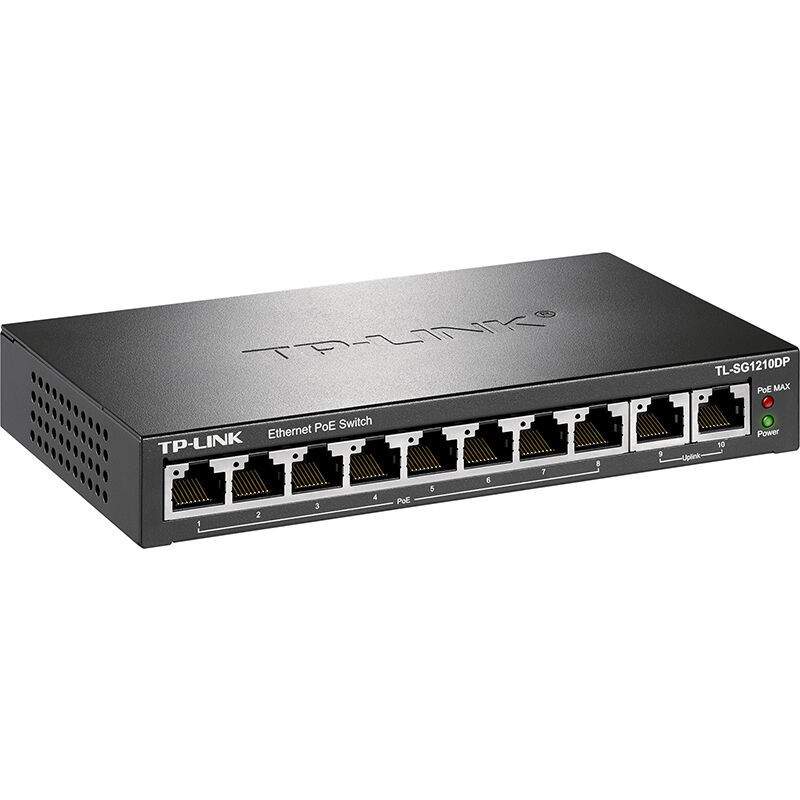 普联TP-LINK TL-SG1210DP全千兆以太网PoE交换机8口千兆PoE供57W
