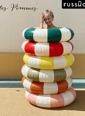 丹麦Petites Pommes 游泳圈45cm60cm充气儿童宝宝玩水覆古条纹