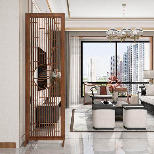 中式简约现代屏风隔断简易折叠客厅镂空玄关墙移动折屏办公室