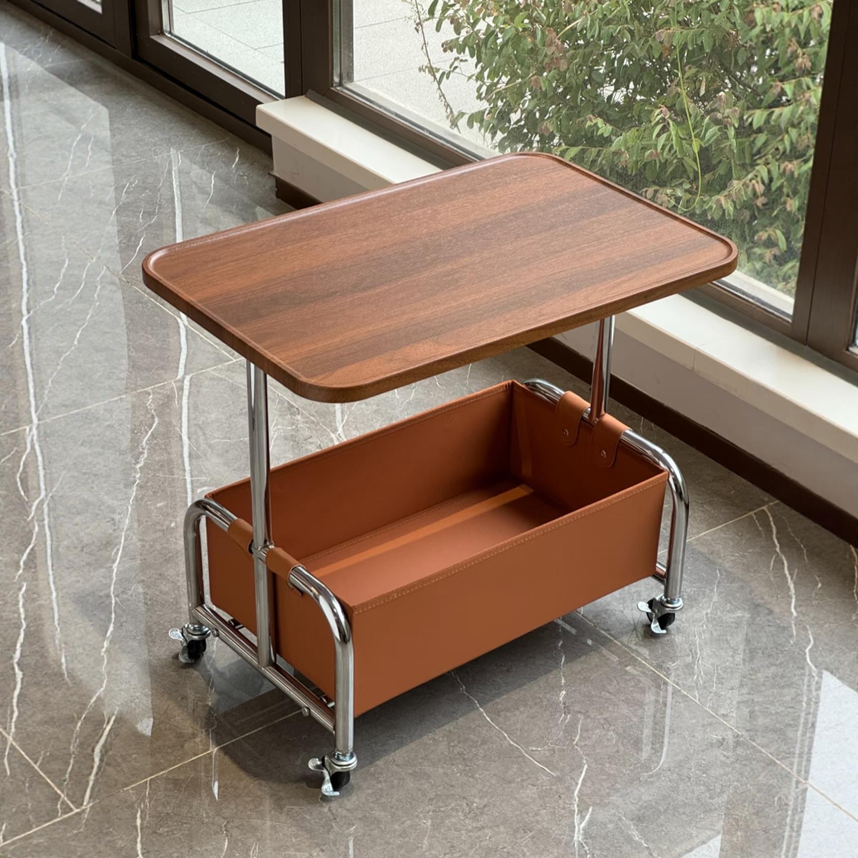 客厅沙发边几小推车置物架侧边柜带轮移动茶几收纳床边桌现代简约