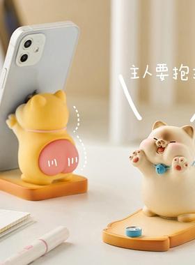 猫咪手机桌面支架工位摆件办公室可爱解压治愈好物送女生小礼物