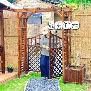 室外拱门爬藤花架防腐木庭院装饰门花园栅栏围栏门网格户外葡萄架
