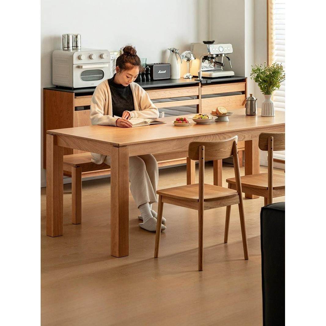 覆古全实木餐桌家用小户型吃饭桌子北欧办公学习大板桌椅定制家具,住宅家具,实木餐桌,淘宝优惠券,粉丝福利购,淘宝优惠卷