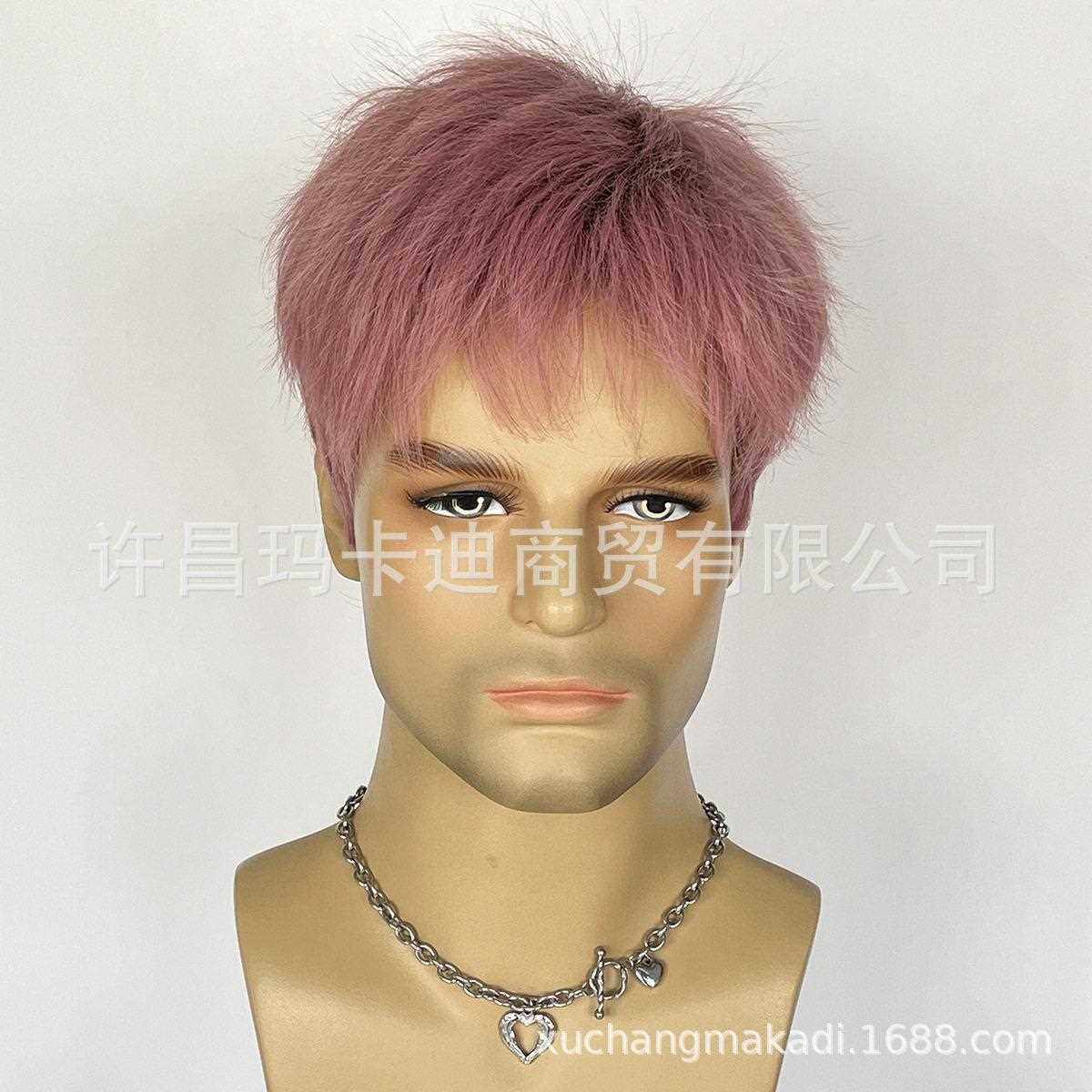 新款直销欧美假发wigs 士短发 青少年时尚帅气短假发 温丝仿真发