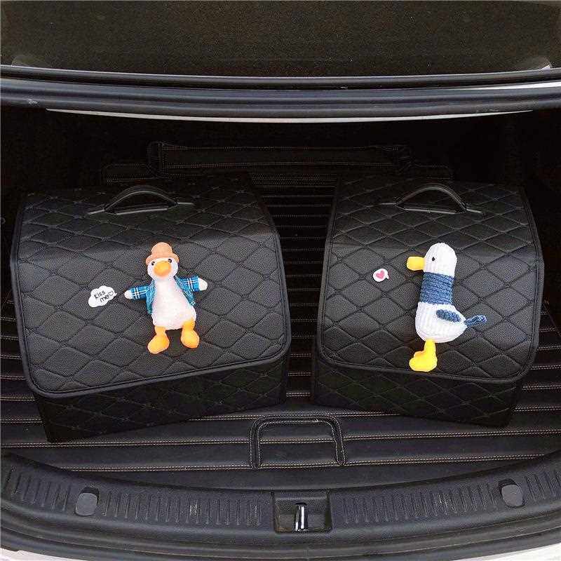 直销新款卡通汽车后备储物箱可爱收纳神器可折叠整理箱车用多功能