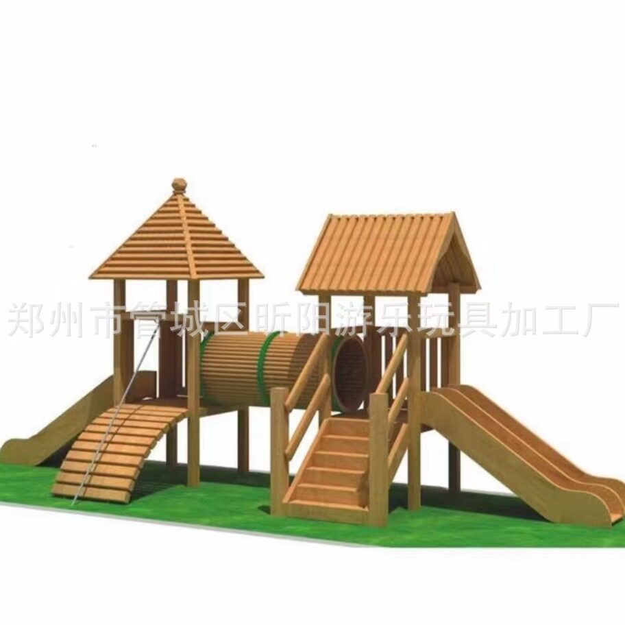 幼儿园攀爬架实木儿童户外大型木质滑梯爬网组合荡桥秋千游乐设备